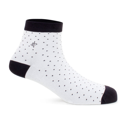 Men's Polka Dot Ankle Socks - Black/White
