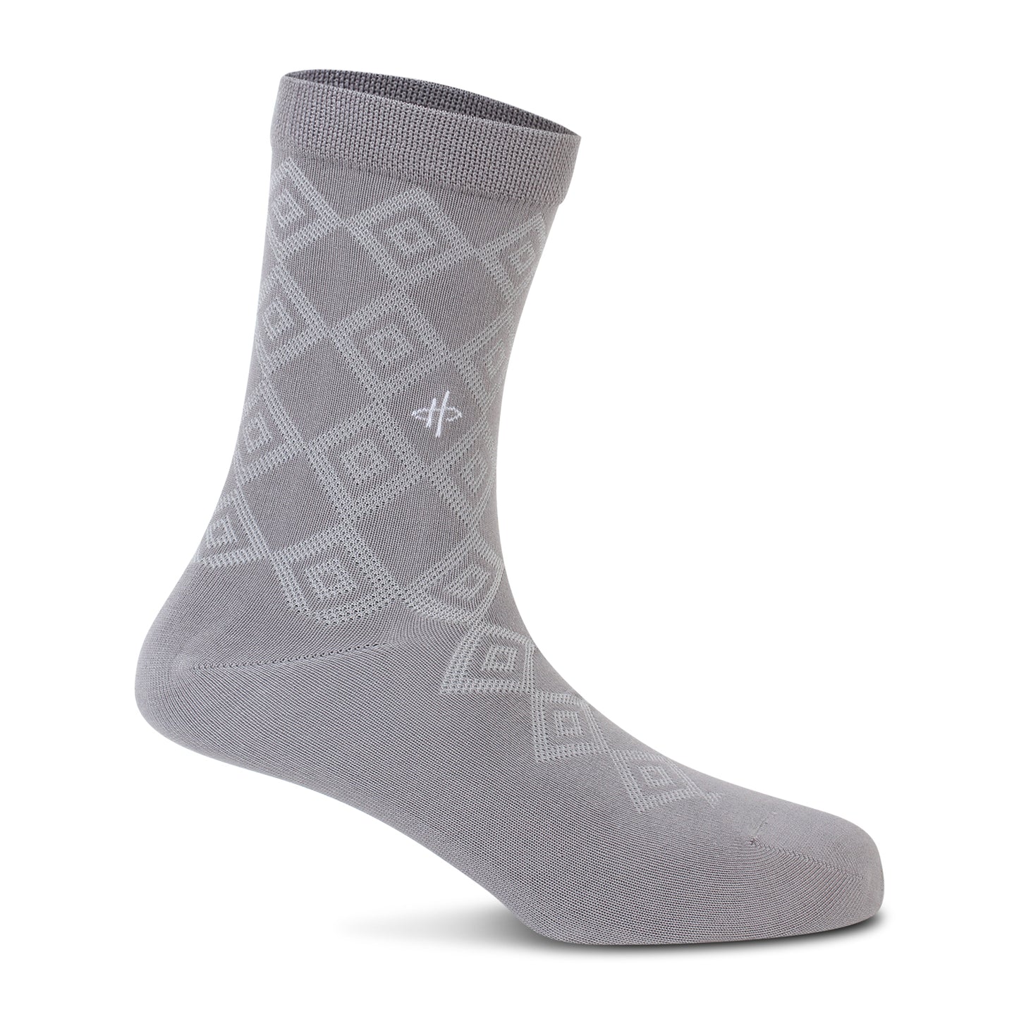 White Crew Rectangle Pattern Socks