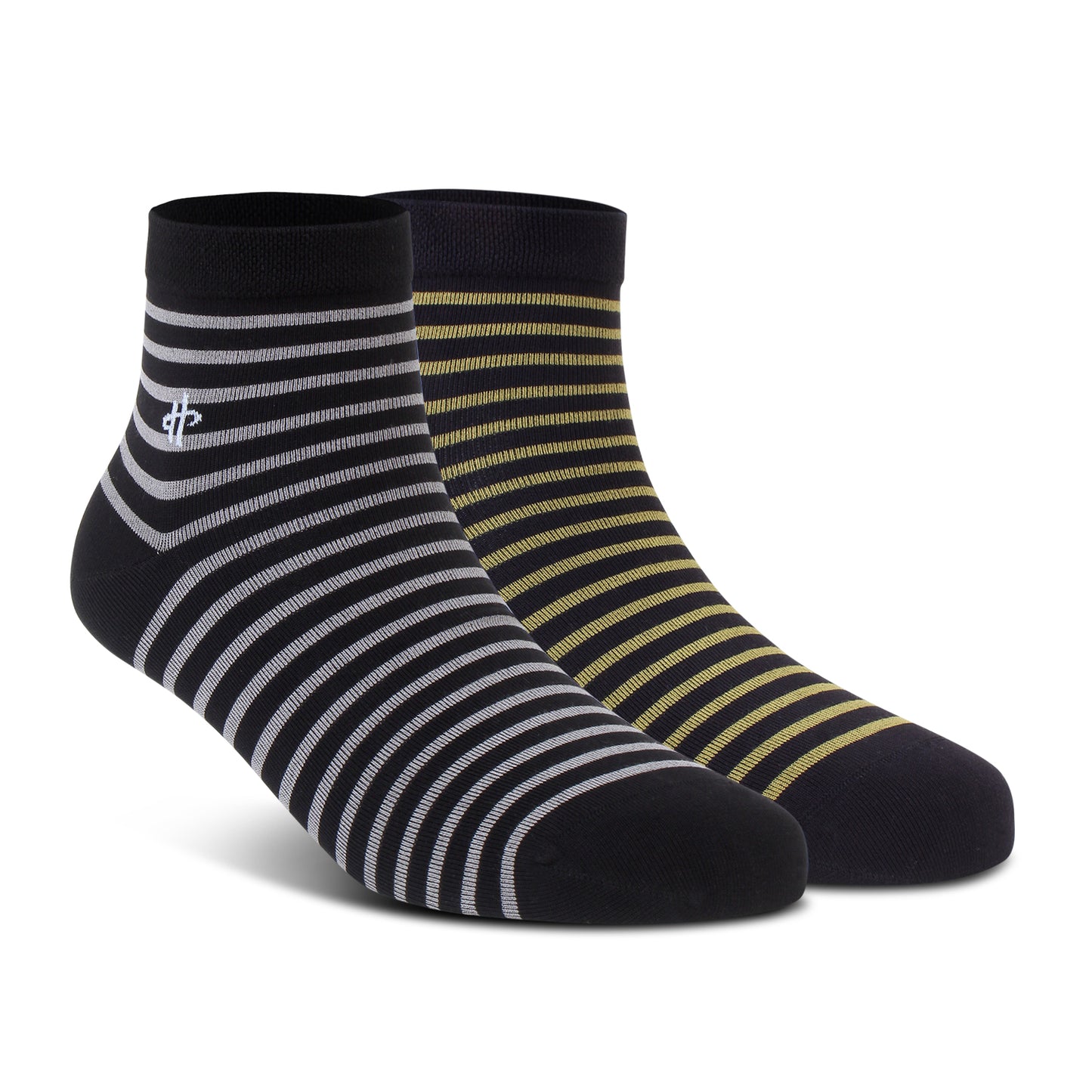 Black & Golden Stripe Crew Socks - 2 Pairs