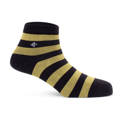Stylish Striped ankle Socks - Black/Olive
