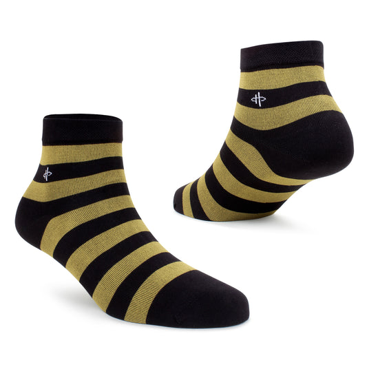 Stylish Striped ankle Socks - Black/Olive